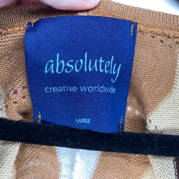 Y2k Absolutely Creative Striped Lightweight Babydoll Sweater Boho Indie Large - Picture 8 of 9